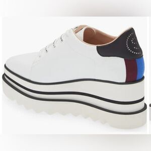 Stella McCartney Sneak Elyse Platform Sneakers leather colorblock heels striped